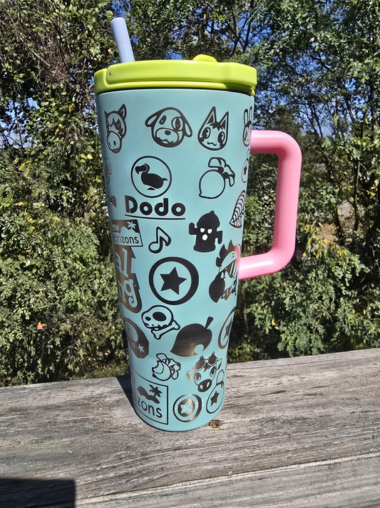 Animal Crossing Engraved 40z Tumbler.