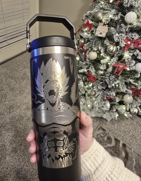 Laser Engraved Anime Tumbler- Drag0nBZ