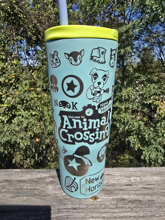 Animal Crossing Engraved 40z Tumbler.